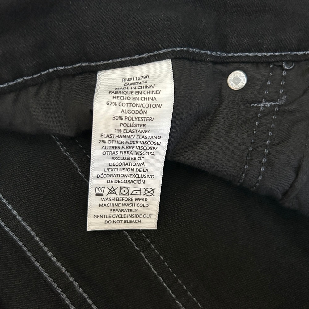 True Religion Ricky Flap SN Relaxed Straight Jeans Black 40x32